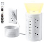 Power Strip Tower with Night Light – 17-in-1 Smart Charging Station Container
