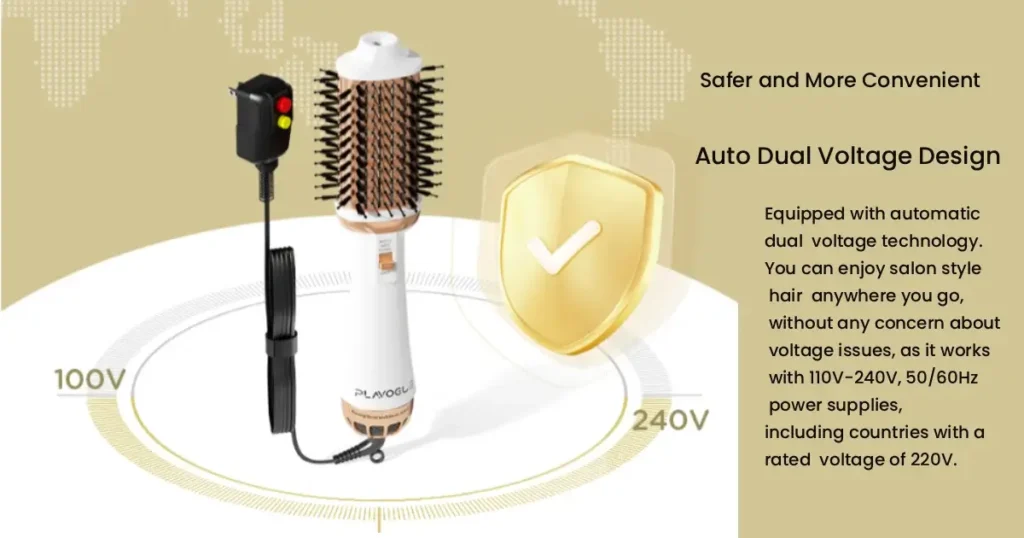 Automatic Dual Voltage Dryer Brush with 100V-240V smart sensing technology