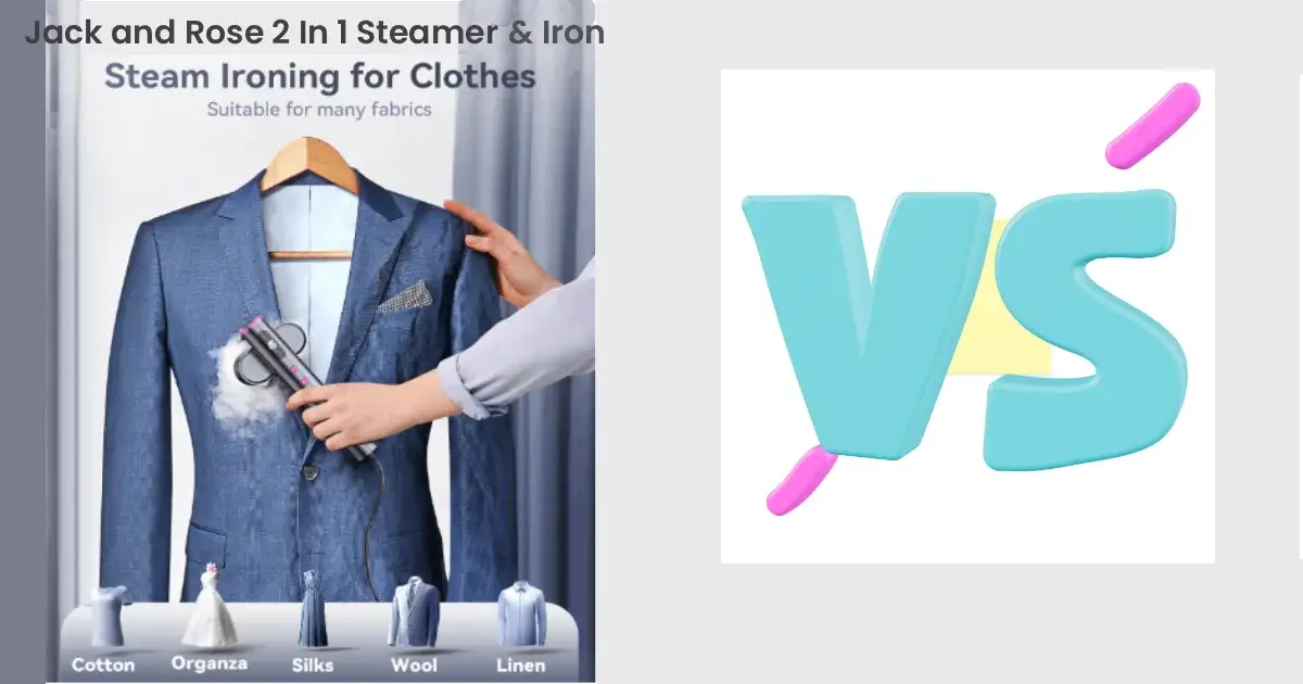 Jack & Rose Portable Travel Steamer-Iron Garment with 2-in-1 functionality for versatile fabric care