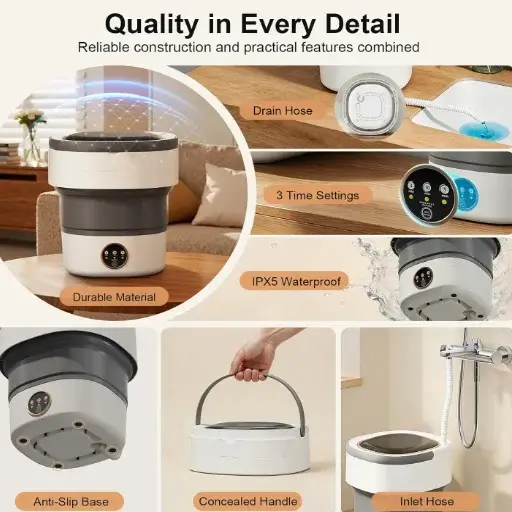 Best Travel Dryer and Washer: Why MOJOCO Dryer and FreeSinger 20L Washer are Essential Even Separate 4 Best Travel Dryer and Washer - FreeSinger 20L foldable portable washing machine with 3 cleaning modes for small laundry
