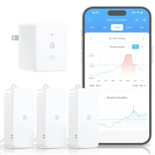 GoveeLife 2.0 WiFi Hygrometer Thermometer 3 Pack with smart app notifications and remote alarms