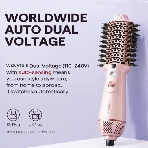 Best Dual Voltage Hair Dryer Brushes Under $60 featuring Wavytalk worldwide auto dual voltage technology for international travel