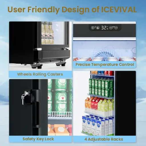 User friendly design features of ICEVIVAL commercial beverage refrigerator