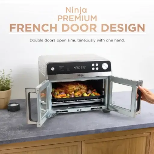 Ninja FO101 Premium French Door model evaluated for speed and capacity in our kitchen countertop oven air fryer reviews