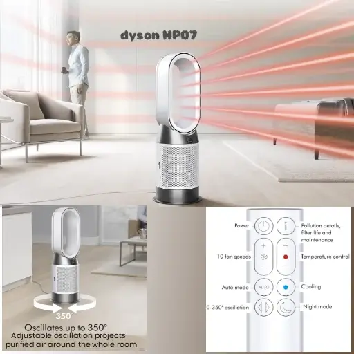 Versatile Airflow and 350° Oscillation: As a premium newest best fan and heater combo, it features a massive 350-degree oscillation to distribute clean, warm, or cool air throughout the whole room. It also includes a clever backward airflow mode to purify the air without cooling you down.