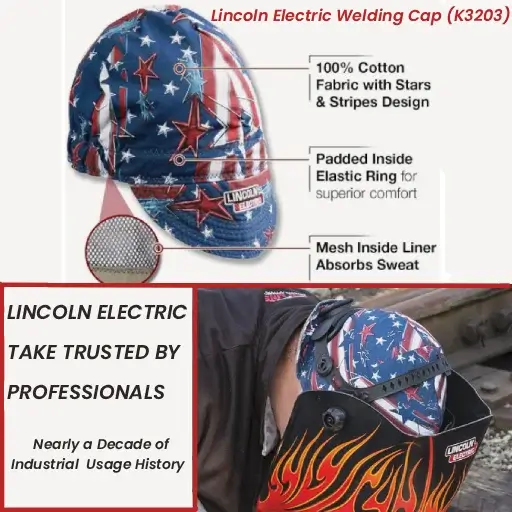 Why Welding Accessories Are Non-Negotiable: Best, Safest Gloves & Caps for Electric and Gas Welding (2026) 6 Lincoln Electric K3203 All American welding accessories cap with sweat absorbing mesh liner and elastic ring for helmet comfort