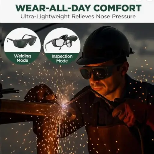 5 Best IR 5.0 Welding Safety Goggles: Ultimate Eye Protection for Your Home Piping Project 4 LPSAFP Dual Lens welding safety goggles with flip-up inspection mode.