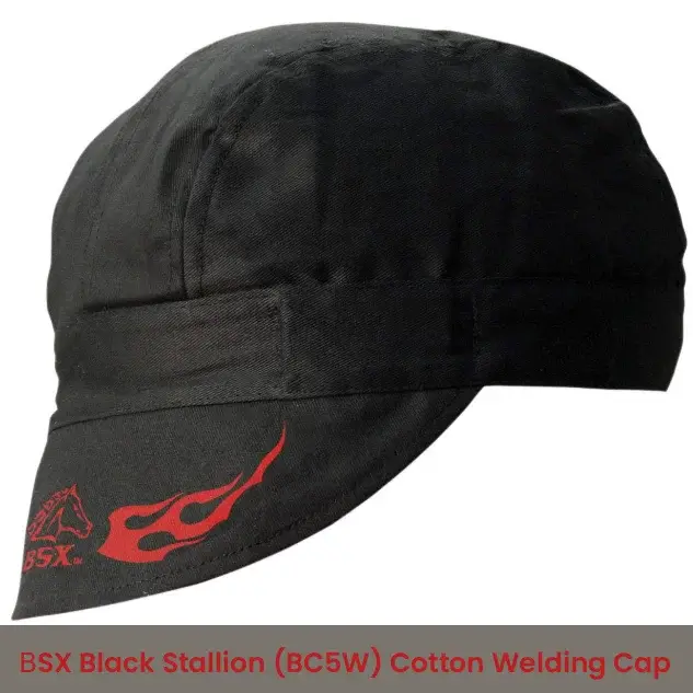 Why Welding Accessories Are Non-Negotiable: Best, Safest Gloves & Caps for Electric and Gas Welding (2026) 8 BSX Black Stallion BC5W cotton welding cap with double layer protection and neck guard